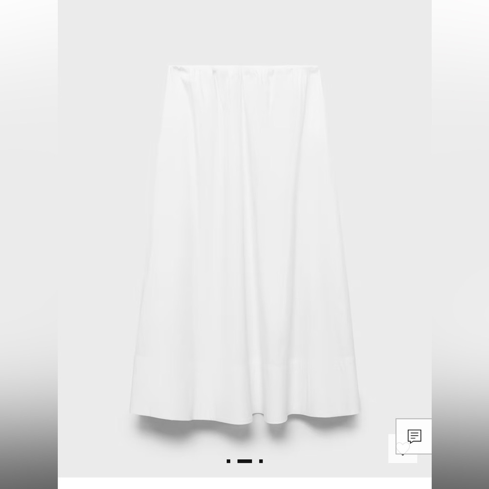 Mango Women’s Skirt Size S White FLARED COTTON SKIRT NWT